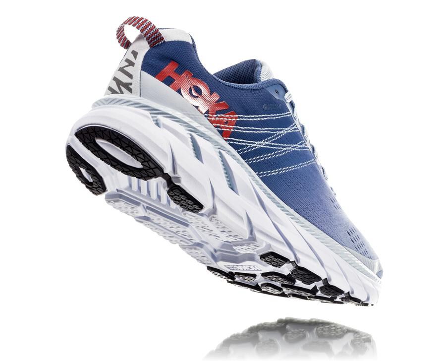 Zapatos Para Caminar Hoka One One Mujer Azules/Blancos - Clifton 6 - JVER38159